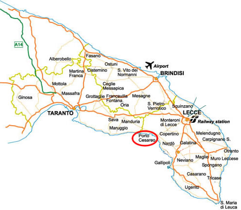 Mappa del Salento - Porto Cesareo